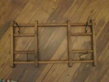 Vintage Wooden Collapsible Rack w 4 Hooks - Center Space for Mirror or Art