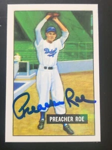 1986 CCC 1951 Bowman Reprint Preacher Roe #118 *IP* Auto🔥 - Picture 1 of 3