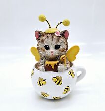Hamilton Collection Cups of Affection Kitten Figurine Sweet as Honey #0086