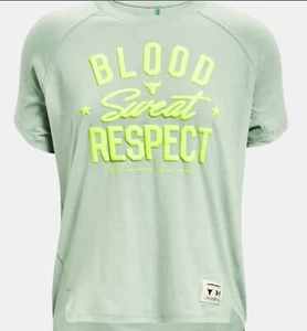 Under Armour Women's Project Rock BSR Short Sleeve T Shirt Fisher Green Size M - Picture 1 of 7