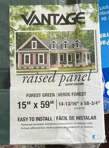 Vantage Raised Panel Forest Green 15” X 59” Vinyl Shutters-2 Pack - Picture 1 of 1