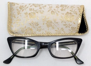Vintage Bausch & Lomb B&L 4 1/4 - 5 1/2 Schwarz Cateye Bifokal Brille Eyeglasses - Bild 1 von 11