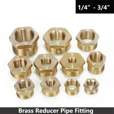 Conector adaptador de agua reductor de latón BSP macho a hembra Foto 1 de 3