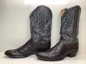 MENS JUSTIN COWBOY LIZARD SKIN BROWN BOOTS SIZE 13 B - Imagen 1 de 10