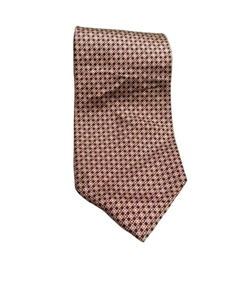 "Corbata de seda J.Crew borgoña patrón geométrico hecha en EE. UU. 58""" Foto 1 de 4