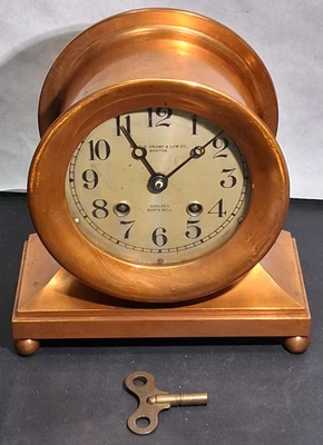 Antiguo reloj campana Chelsea Ships cobre Shreve Crump & Low Co. Boston Foto 1 de 4