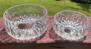 Gorham Heavy Lead Crystal 5.5" & 4" Nesting Bowls Althea Pattern West Germany - Picture 1 of 10
