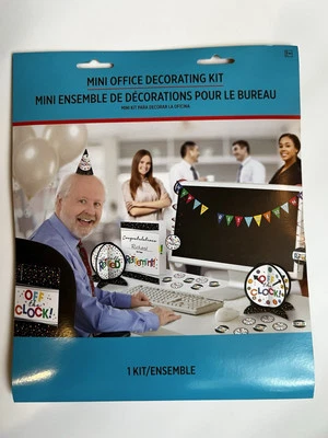 Amscan Officially Retired Mini Office Decorating Party Kit Off The Clock NEW - Image 1 of 2