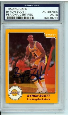 1983-84 Star #22 Byron Scott Rookie Card PSA DNA Authentic Auto Lakers Great  - Image 1 of 2