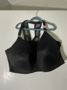 Cacique leicht gefütterter schwarzer BH OHNE BÜGEL VORNE GESCHLOSSEN 50DD siehe Beschreibung - Bild 1 von 6