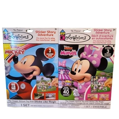 Colorforms Mickey Mouse Minnie Pegatina Historia Aventura Set Disney Jr Juguete Retro Foto 1 de 4