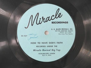 A A Allen Miracle Recordings 107 How to have God's Faith VG+ - Picture 1 of 2