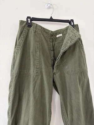 Pantalones utilitarios vintage del ejército de Estados Unidos OG-107 para hombre algodón botón mosca años 70 34x30 Foto 1 de 4