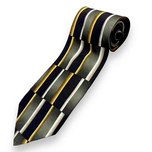 Corbata de vestir 100 % seda Monterey Bay hecha en EE. UU. estampado abstracto a rayas 60" 4" - Imagen 1 de 10