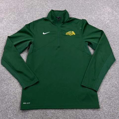 Nike North Dakota State Bison Shirt Men Small Green Nike Dri Quarter Zip NDSU Cover