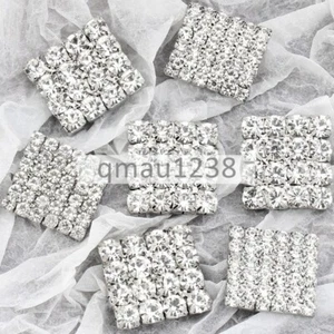 12MM-25MM Silver Metal Shank Buttons Rhinestones Sewing Crafts For Clothing Bag - Picture 1 of 12