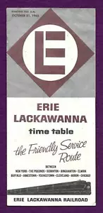 1965 ERIE LACKAWANNA RAILROAD RAILWAY TRAIN TIMETABLE SCHEDULE FARES - Picture 1 of 1