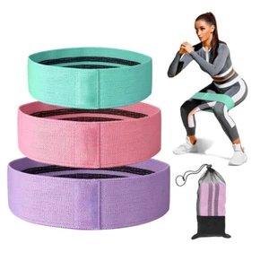 3pcs Fabric Resistance Bands Kit Butt Exercise Loop Circle Set Legs Glutes US - Picture 1 of 8