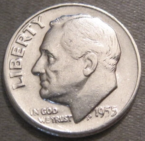 SELLING AS SHOWN - 1955 S ROOSEVELT DIME *** 90% SILVER *** 426 Cover