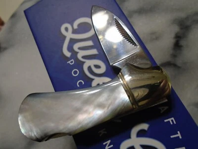 Queen City Genuine Black Pearl Cub Lockback Pocket Knife Folder QC010 4" Open - Image 1 of 4