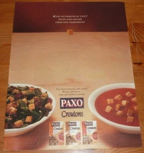 Paxo Croutons vintage de gran anuncio 1994 - Imagen 1 de 2
