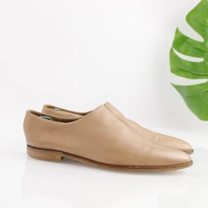 Everlane Womens Babo Loafer Size 7.5 Tan Nude Leather Flat Slip On Shoe Italy - Picture 1 of 16