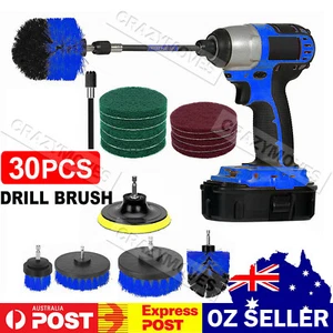 30PCS Drill Brush Power Scrubber Attachment Set Tub Cleaning Grout Carpet VIC - Picture 1 of 12