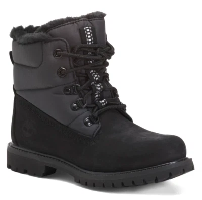 Timberland Premium Para Mujer 6 Pulgadas Impermeable Puffer Botas Cuero Negro Talla 8 Foto 1 de 4