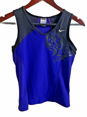 Nike Fit Dry Womens Blue Sleeveless Athletic Running Tank Top Sz Small (4-6) Gym • 3.20€