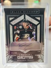 Brayden Tracey 2022-23 UD Black Diamond Rookie Gems Signatures /49 RG-BT Anaheim