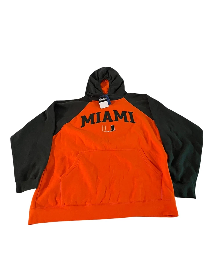 Sudadera con Capucha Ovb University of Miami Color Block Talla XL Verde Naranja Foto 1 de 4