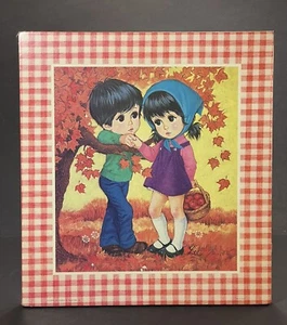 VTG Lee Keane Big Eyes Boy Girl 1960’s Pressboard Art Wall Decor Gingham NIP - Picture 1 of 5