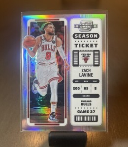 2022-23 Contenders Optic Zach Lavine Season Ticket Silver Prizm Basketball Card