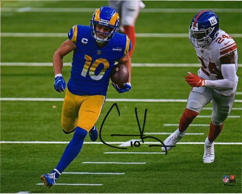 Cooper Kupp Los Angeles Rams Signed 8" x 10" Blue Jersey REPRINT Cover
