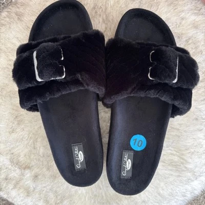 NUEVO Dr. Scholl's Negro Piel Sin Cordones OG Slides Mujer Talla 10 Foto 1 de 4