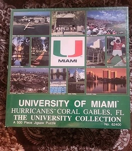 Miami Hurricanes Football 500 Piece Memorabilia Puzzle Helmet Stadium New - Picture 1 of 5
