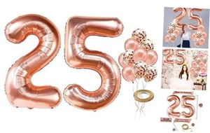Rose Gold 25 Balloon Numbers - 40 Inch | 25th Birthday Decorations for Women - Picture 1 of 7