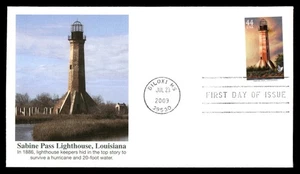 Mayfairstamps US FDC 2009 Lighthouse Sabine Pass First Day Cover aat_51171 - Picture 1 of 2