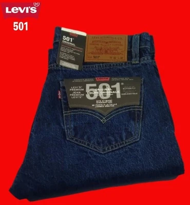 LEVIS 501 MENS STRAIGHT FIT JEANS DENIM ORIGINAL NEW WITH TAGS COLOR MID BLUE