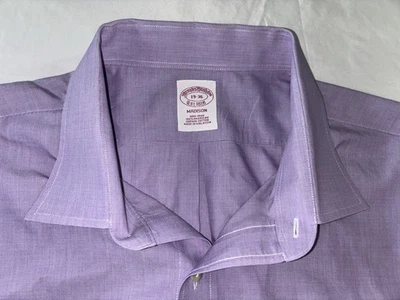 Brooks Brothers Madison Shirt Mens 19-36  Cotton Button Down Purple French Cuff - Image 1 of 4