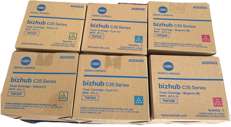 6x Tóner Original Konica Bizhub C35 C35P / DESARROLLO Ineo +35 / JUEGO TNP22 YCM Foto 1 de 1