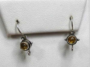 Lotto di 10 paia di orecchini pendenti in pietra gialla e argento sterling - Foto 1 di 5