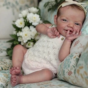 Muñeca bebé renacida, 20 pulgadas vinilo suave muñeca realista bebé niña juguete conjunto de regalo - Imagen 1 de 4
