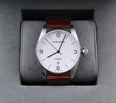 GEORG JENSEN Mens Automatic Mechanical Watch with Date # 395, David Chu. 3575591 - Image 1 of 4