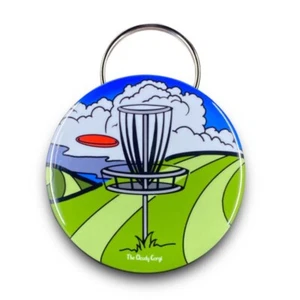 Portachiavi apribottiglie retrò disco golf fatto a mano accessorio sport outdoor - Foto 1 di 15