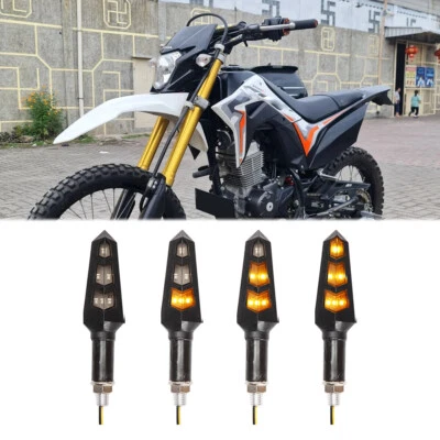 4pcs Turn Signal LED Flowing Indicator Lights 10mm For Honda CRF 250X 150 300L - Image 1 of 4