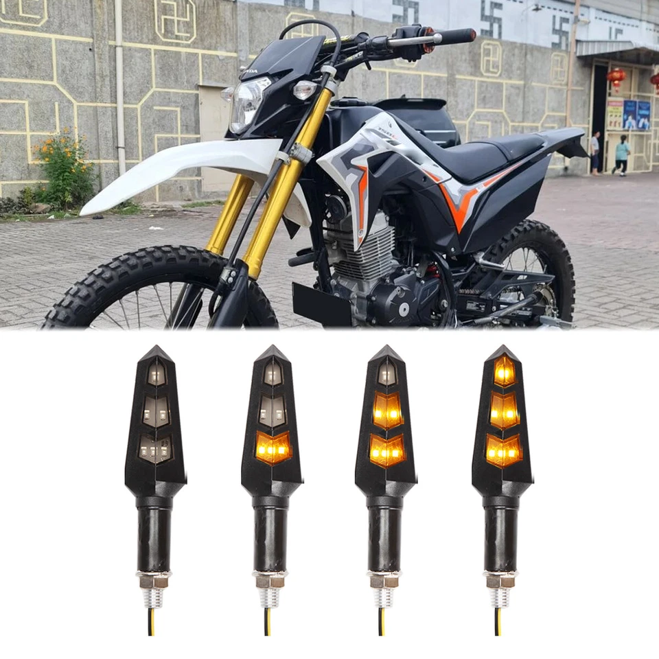 4pcs Turn Signal LED Flowing Indicator Lights 10mm For Honda CRF 250X 150 300L - Image 1 of 4