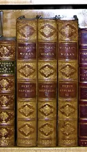 THE RISE OF THE DUTCH REPUBLIC, JOHN LOTHROP MOTLEY, 1883, 3 VOLUME SET, LEATHER - Picture 1 of 12