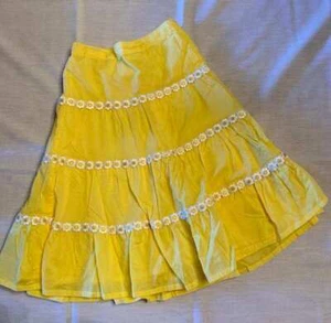 Gymboree A Pop of Daisies Long Yellow Daisy Chain Skirt Lined Girl's Sz 6 - Picture 1 of 4