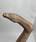 Vintage Hand Carved Wood Walking Stick/Cane 3Ft 37? Serpent Dragon Folk Art